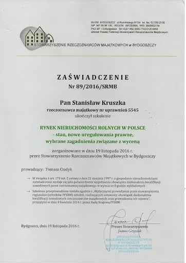 Rzeczoznawca Kruszka Stanisław Wycena Nieruchomości Włocławek